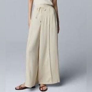 Women's Simply Vera Vera Wang Linen Blend Wide
Leg Pants size medium NEW NWOT